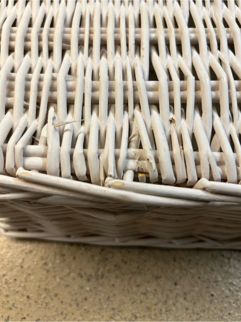 Set of Two White Wicker Storage Baskets - Versatile Home Accents Organizer